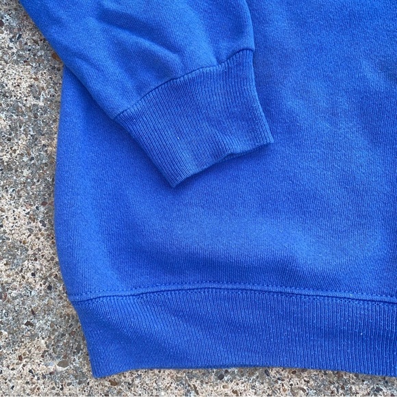 Hanes Blue Crewneck Sweater with Ribbed Cuffs made in USA - Picture 3 of 7